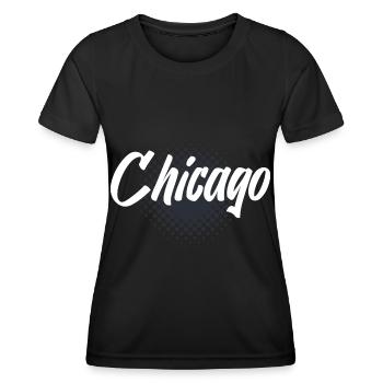 Chicago - Frauen Funktions-T-Shirt - Schwarz - Vorne - AI Model Female 172 light (172cm)