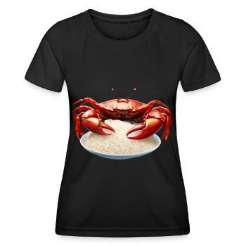 Crabe rouge avec riz - T-shirt sport Femme - noir - Devant - AI Model Female 172 light (172cm)