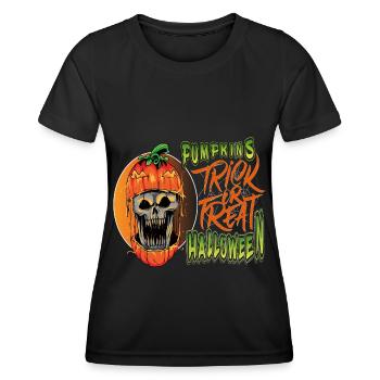 Pumpkins halloween trick or treat - T-shirt sport Femme - noir - Devant - AI Model Female 172 light (172cm)