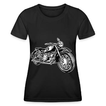 Mofa Moped Moped Spann Ural Ostalgie RDA mofa DDR Mope - T-shirt sport Femme - noir - Devant - AI Model Female 172 light (172cm)