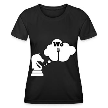 Schach Schachmatt Schachbrett Schachspiel Springer - Frauen Funktions-T-Shirt - Schwarz - Vorne - AI Model Female 172 light (172cm)