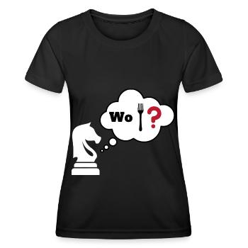 Schach Spruch Geschenk Schachmatt Queens Gambit - Frauen Funktions-T-Shirt - Schwarz - Vorne - AI Model Female 172 light (172cm)
