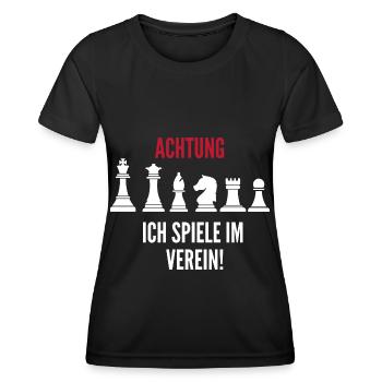 Schach Geschenk Schachspieler Schachverein - Frauen Funktions-T-Shirt - Schwarz - Vorne - AI Model Female 172 light (172cm)