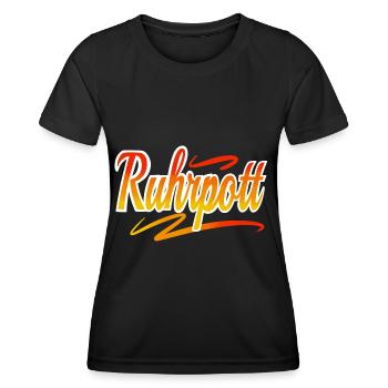 Ruhrpott - Frauen Funktions-T-Shirt - Schwarz - Vorne - AI Model Female 172 light (172cm)