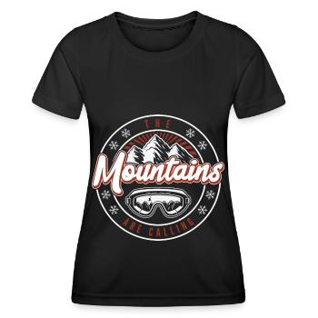 Ski Ski Skieur Ski Ski de fond Biathlon - T-shirt sport Femme - noir - Devant - AI Model Female 172 light (172cm)