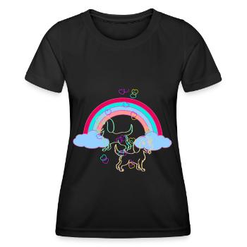 Heavenly Dream Fantasy Rainbow Dogs Colorful - Women's Functional T-Shirt - black - Front - AI Model Female 172 light (172cm)