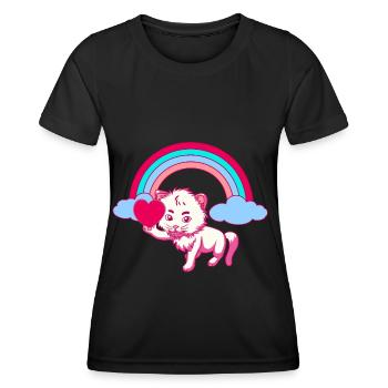 Rainbow Soft Kitten Children Toddler Baby - Women's Functional T-Shirt - black - Front - AI Model Female 172 light (172cm)