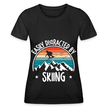 Ski Ski Skieur Ski Ski de fond Biathlon - T-shirt sport Femme - noir - Devant - AI Model Female 172 light (172cm)