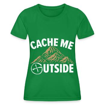Me mettre en cache à l’extérieur de la carte Lecture de géocachette Geocaching G - T-shirt sport Femme - vert - Devant - AI Model Female 172 dark (172cm)
