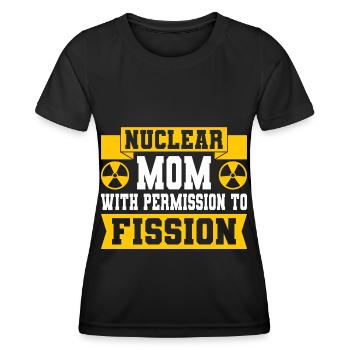 Ingénieur nucléaire Technologie nucléaire Énergie nucléaire Maman - T-shirt sport Femme - noir - Devant - AI Model Female 172 light (172cm)