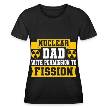 Ingénieur nucléaire Technologie nucléaire Père en énergie nucléaire - T-shirt sport Femme - noir - Devant - AI Model Female 172 light (172cm)