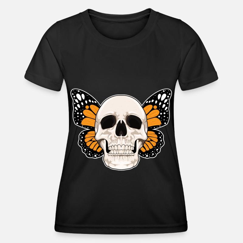 Butterfly Skull - Women's Functional T-Shirt - black