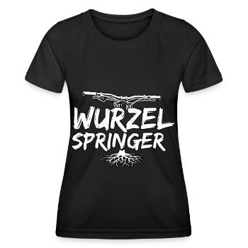 Mountain Biker / MTB Downhill Fahrrad geschenk - Frauen Funktions-T-Shirt - Schwarz - Vorne - AI Model Female 172 light (172cm)