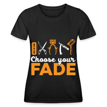 Choisissez votre barre de tondeuse à cheveux Fade Barbershop - T-shirt sport Femme - noir - Devant - AI Model Female 172 light (172cm)