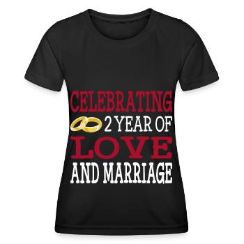 2 ans marié deuxième cadeau d'anniversaire de mariage - T-shirt sport Femme - noir - Devant - AI Model Female 172 light (172cm)