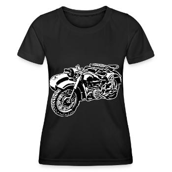 Mofa Moped Moped Spann Ural Ostalgie RDA mofa DDR Mope - T-shirt sport Femme - noir - Devant - AI Model Female 172 light (172cm)