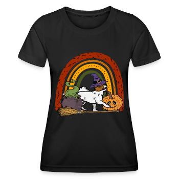 Süßer Papillon Halloween Kostüm Hund - Frauen Funktions-T-Shirt - Schwarz - Vorne - AI Model Female 172 light (172cm)