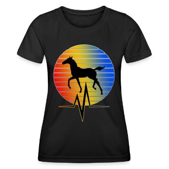 Cheval - EKG - T-shirt sport Femme - noir - Devant - AI Model Female 172 light (172cm)