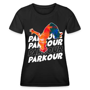 Freies Laufen - Frauen Funktions-T-Shirt - Schwarz - Vorne - AI Model Female 172 light (172cm)