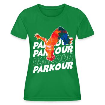 free running - Women's Functional T-Shirt - kelly green - Front - AI Model Female 172 dark (172cm)