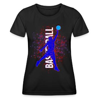 Basketballspieler - Basketball - BBall - Basketball - Frauen Funktions-T-Shirt - Schwarz - Vorne - AI Model Female 172 light (172cm)
