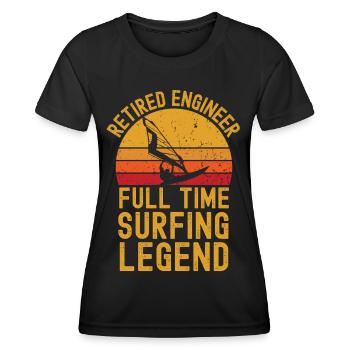 Windsurfing Engineer Retired Pensioner retro - Women's Functional T-Shirt - black - Front - AI Model Female 172 light (172cm)