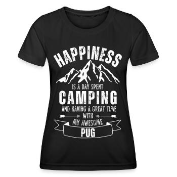 Camping und Mops - Frauen Funktions-T-Shirt - Schwarz - Vorne - AI Model Female 172 light (172cm)