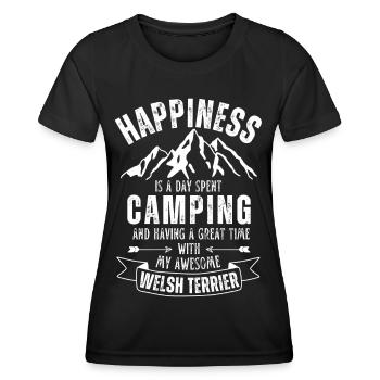 Camping and Welsh Terriers - Women's Functional T-Shirt - black - Front - AI Model Female 172 light (172cm)