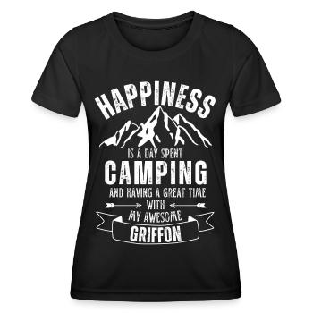 Camping et Griffon - T-shirt sport Femme - noir - Devant - AI Model Female 172 light (172cm)