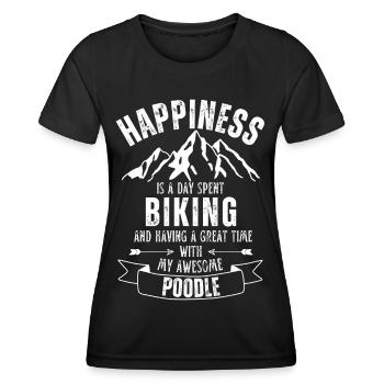 Radfahren und Pudel - Frauen Funktions-T-Shirt - Schwarz - Vorne - AI Model Female 172 light (172cm)
