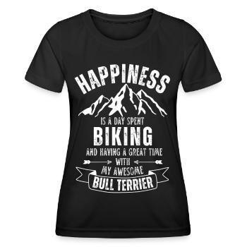 Cyclisme et Bull Terriers - T-shirt sport Femme - noir - Devant - AI Model Female 172 light (172cm)
