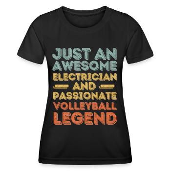 Électricien Volleyball rétro - T-shirt sport Femme - noir - Devant - AI Model Female 172 light (172cm)
