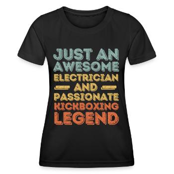 Elektriker Kickboxen retro - Frauen Funktions-T-Shirt - Schwarz - Vorne - AI Model Female 172 light (172cm)