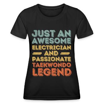 Elektriker Taekwondo retro - Frauen Funktions-T-Shirt - Schwarz - Vorne - AI Model Female 172 light (172cm)