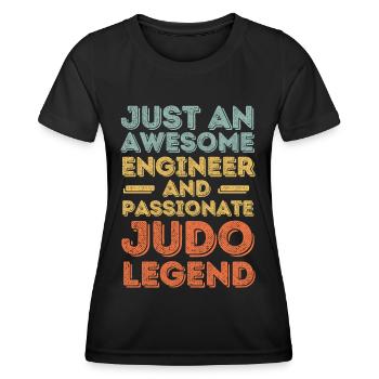 Engineer Judo retro - Women's Functional T-Shirt - black - Front - AI Model Female 172 light (172cm)