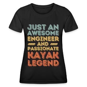 Engineer kayak retro - Women's Functional T-Shirt - black - Front - AI Model Female 172 light (172cm)