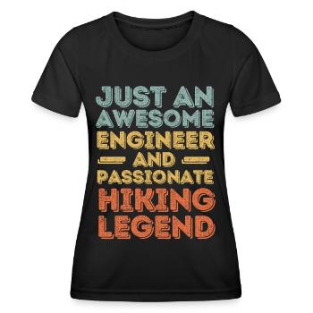 Ingenieur Wandern retro - Frauen Funktions-T-Shirt - Schwarz - Vorne - AI Model Female 172 light (172cm)