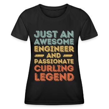 Engineer Curling retro - Women's Functional T-Shirt - black - Front - AI Model Female 172 light (172cm)