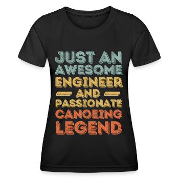 Engineer canoe retro - Women's Functional T-Shirt - black - Front - AI Model Female 172 light (172cm)