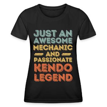 Mechanic kendo retro - Women's Functional T-Shirt - black - Front - AI Model Female 172 light (172cm)