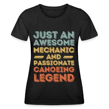 Mechanic canoe retro - Women's Functional T-Shirt - black - Front - AI Model Female 172 light (172cm)