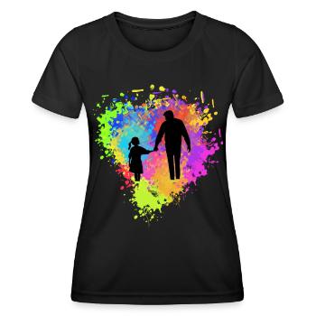 Father and daughter - Women's Functional T-Shirt - black - Front - AI Model Female 172 light (172cm)