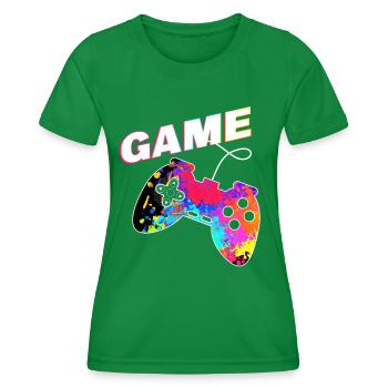 Humor Video Games Player Mode Activated Gamer Gift - Women's Functional T-Shirt - kelly green - Front - AI Model Female 172 dark (172cm)