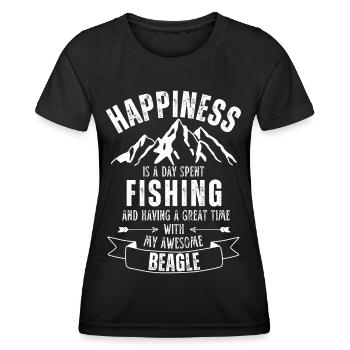 Angeln und Beagle - Frauen Funktions-T-Shirt - Schwarz - Vorne - AI Model Female 172 light (172cm)