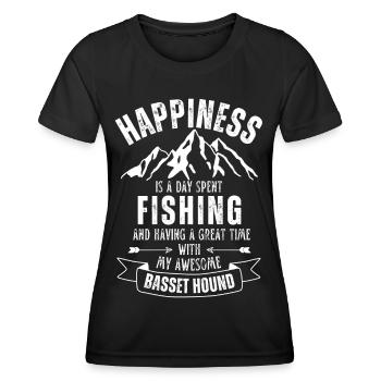 Fishing and Basset-Hound - Women's Functional T-Shirt - black - Front - AI Model Female 172 light (172cm)