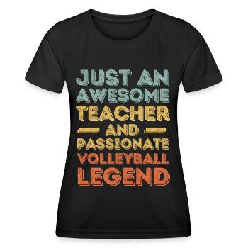 Professeur Volleyball rétro - T-shirt sport Femme - noir - Devant - AI Model Female 172 light (172cm)