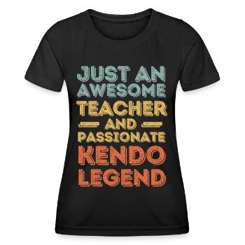 Teacher Kendo retro - Women's Functional T-Shirt - black - Front - AI Model Female 172 light (172cm)