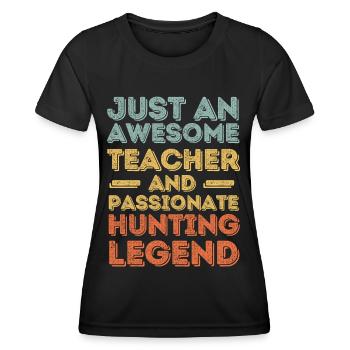 Enseignants à la chasse rétro - T-shirt sport Femme - noir - Devant - AI Model Female 172 light (172cm)