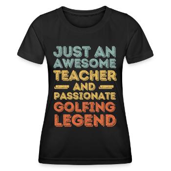 Teacher Golf retro - Women's Functional T-Shirt - black - Front - AI Model Female 172 light (172cm)