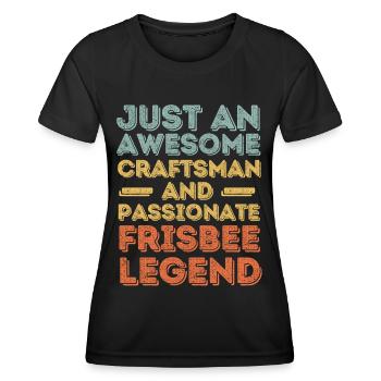 Artisan Frisbee retro - Women's Functional T-Shirt - black - Front - AI Model Female 172 light (172cm)